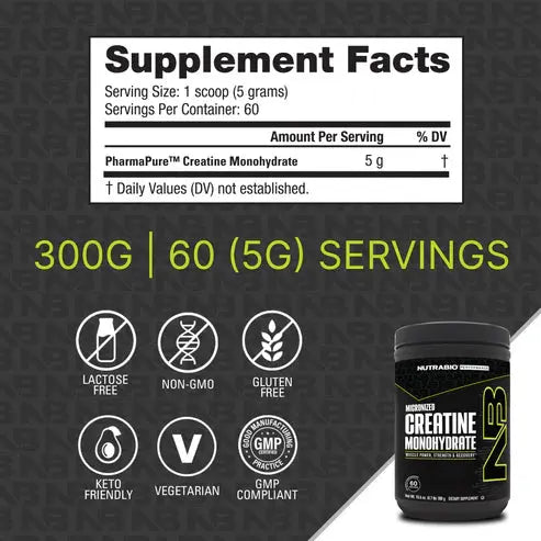 NutraBio | Creatine Monohydrate Powder NutraBio