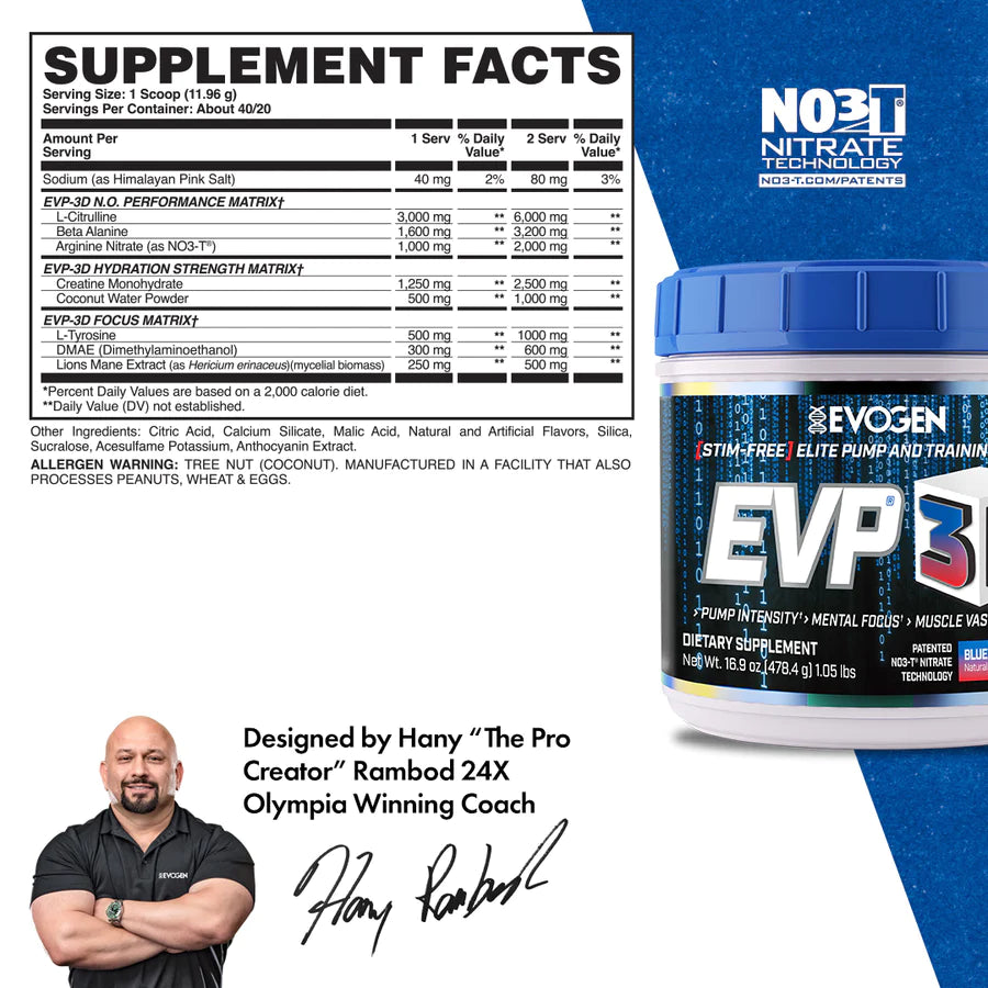 EVP-3D STIMULANT FREE PRE-WORKOUT Max Muscle Orlando