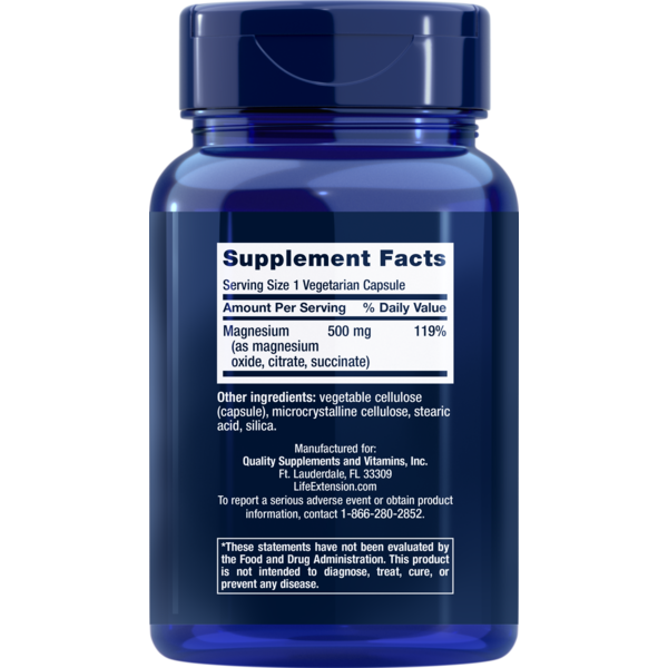 Magnesium Caps 500 mg, 100 vegetarian capsules Max Muscle Orlando