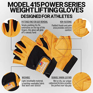 Schiek Sports Model 415 Machine Washable Power Lifting Gloves Max Muscle Orlando