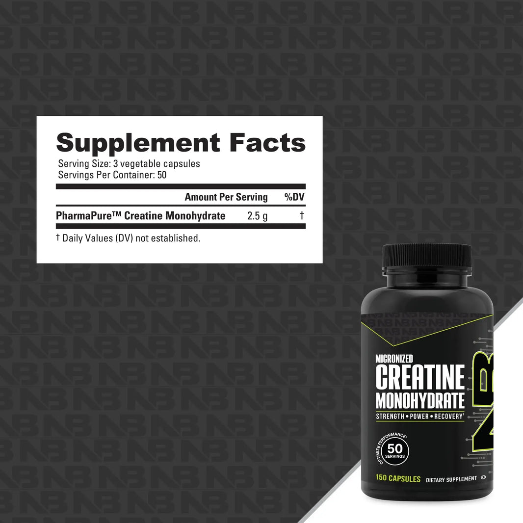 NutraBio | Creatine Monohydrate Capsules NutraBio
