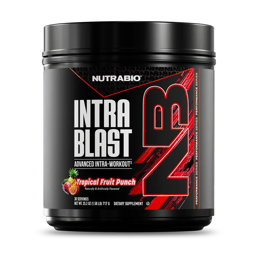 NutraRibo Intra Blast supplement container on a white background