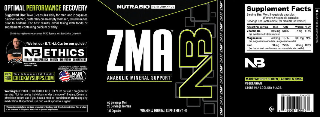 NutraBio | ZMA NutraBio