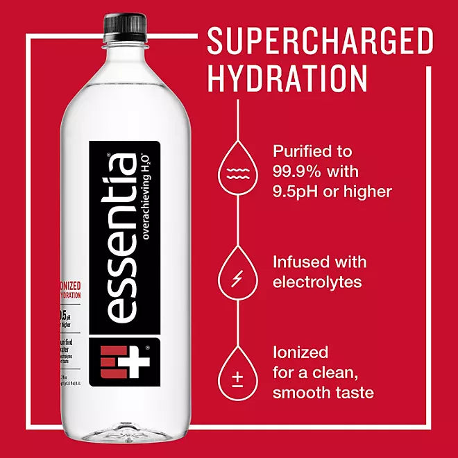 Essentia Bottled Water, Ionized Alkaline Water 1.5 L.