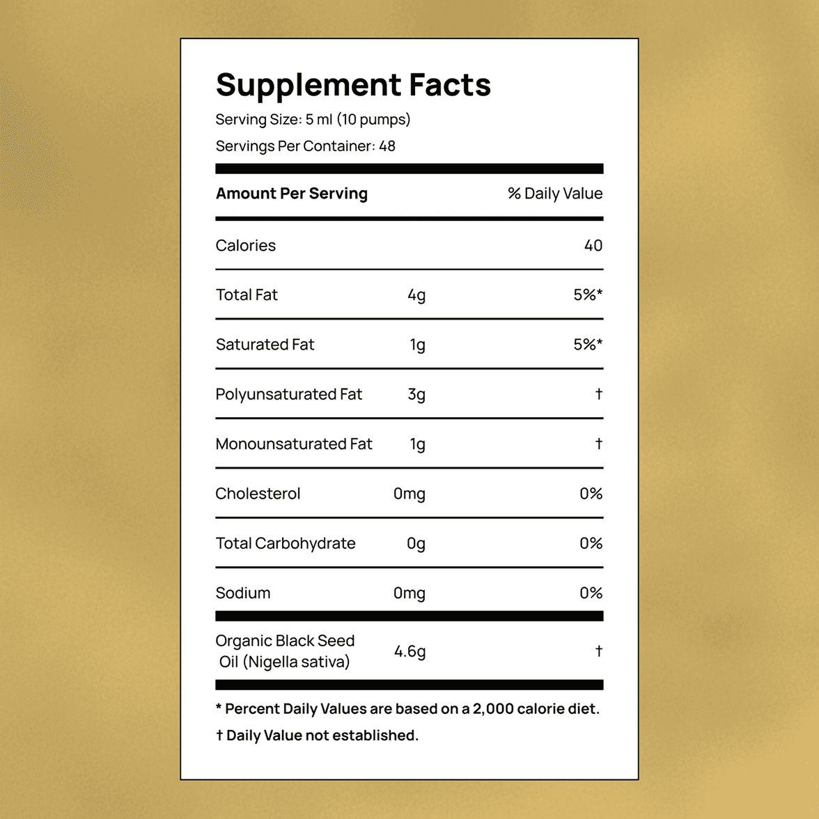 High Potency Cold-Pressed Organic Black Seed Oil with 3% Thymoquinone