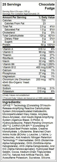 CARNIVOR Mass Gainer Beef Protein Isolate Shake Max Muscle Orlando