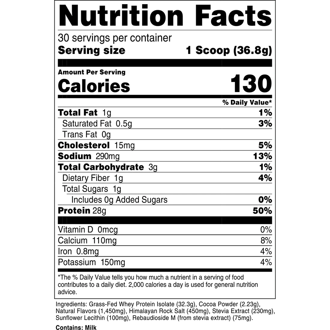 100% Grass-Fed Whey Protein Isolate - 30sv