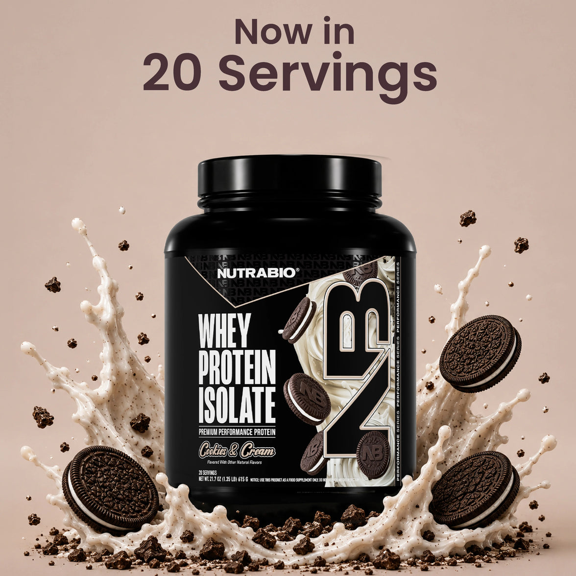 NutraBio | Whey Protein Isolate 20 SV