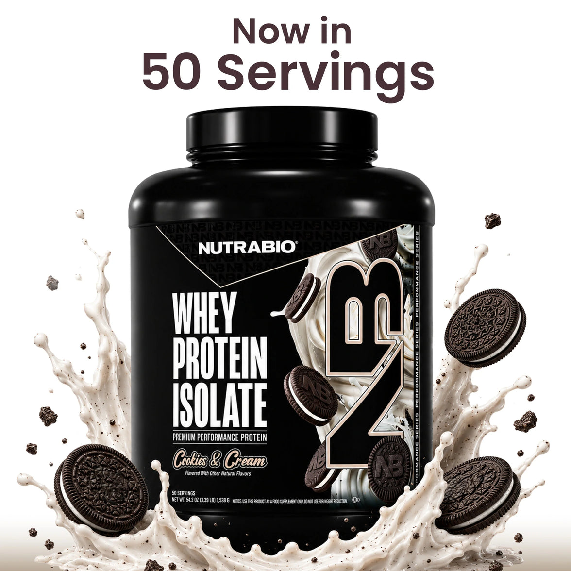 NutraBio | 100% Whey Protein Isolate 50 SV