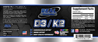 D3/K2 - D3 5,000 IU + K2 10,000 mcg Chewable Tablets