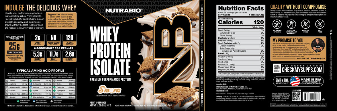 NutraBio | 100% Whey Protein Isolate