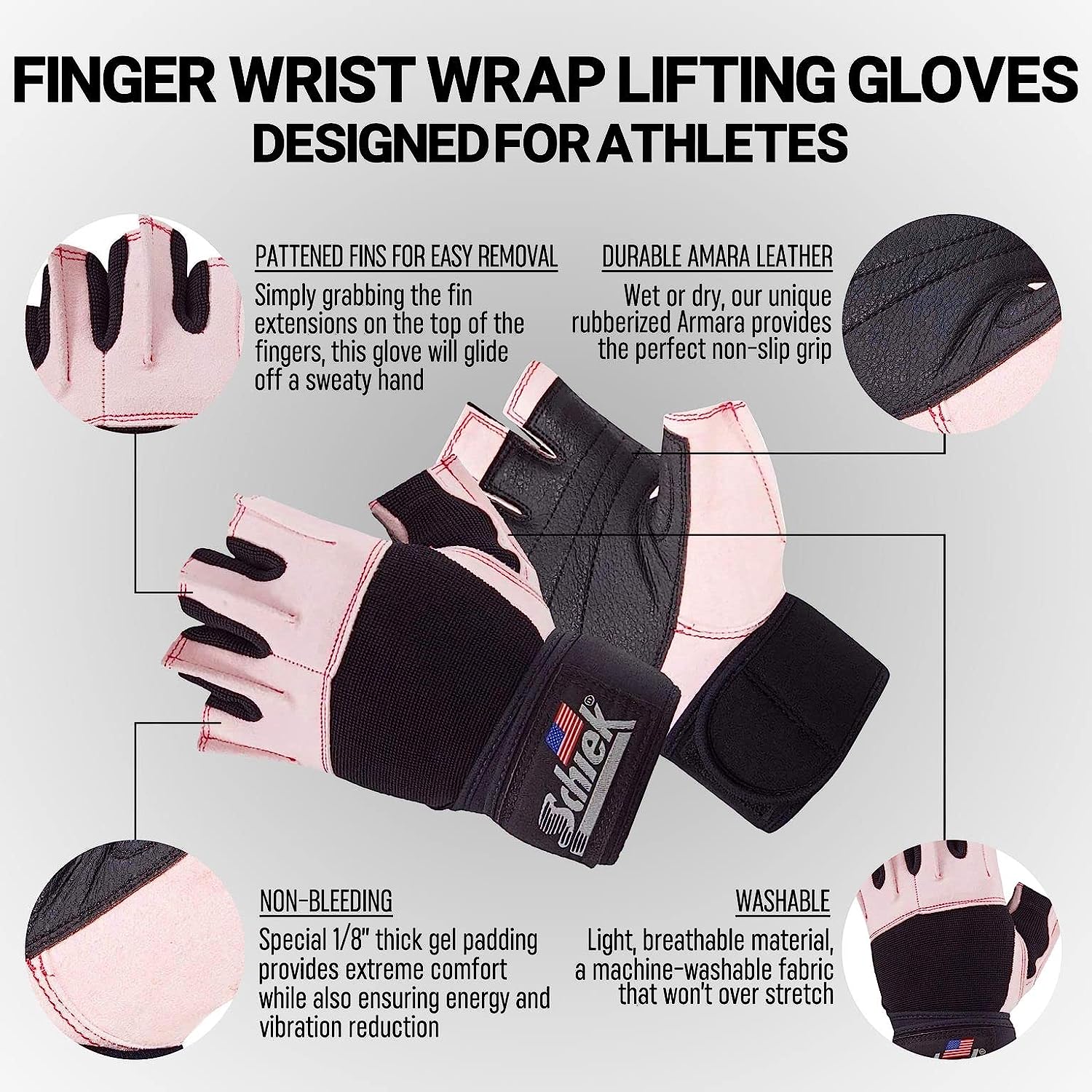 Schiek Sports 520P Womens Gloves - Pink Fingerless Weightlifting Gloves for Women Max Muscle Orlando