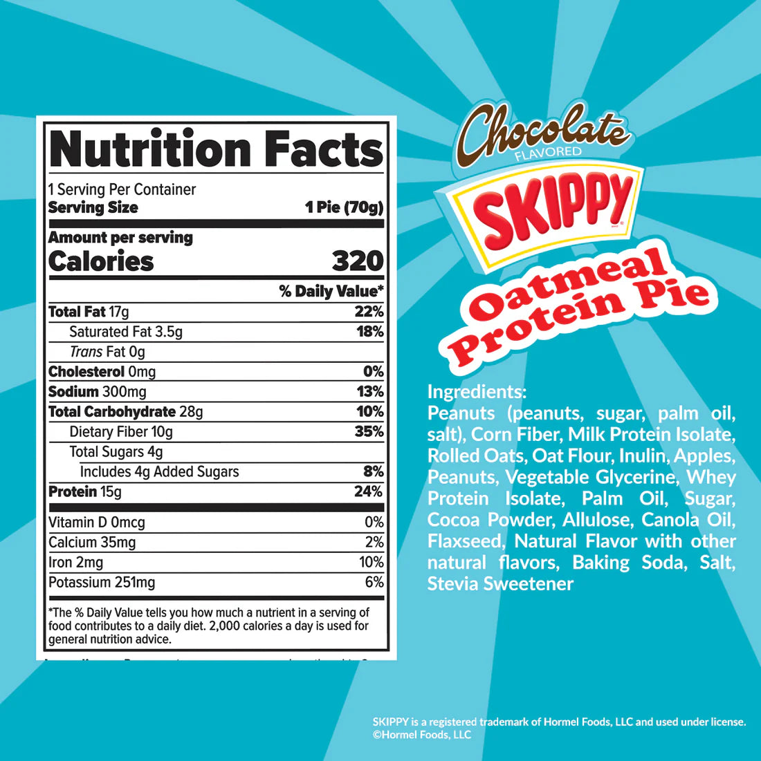 Oatmeal Protein Pie, Skippy Chocolate