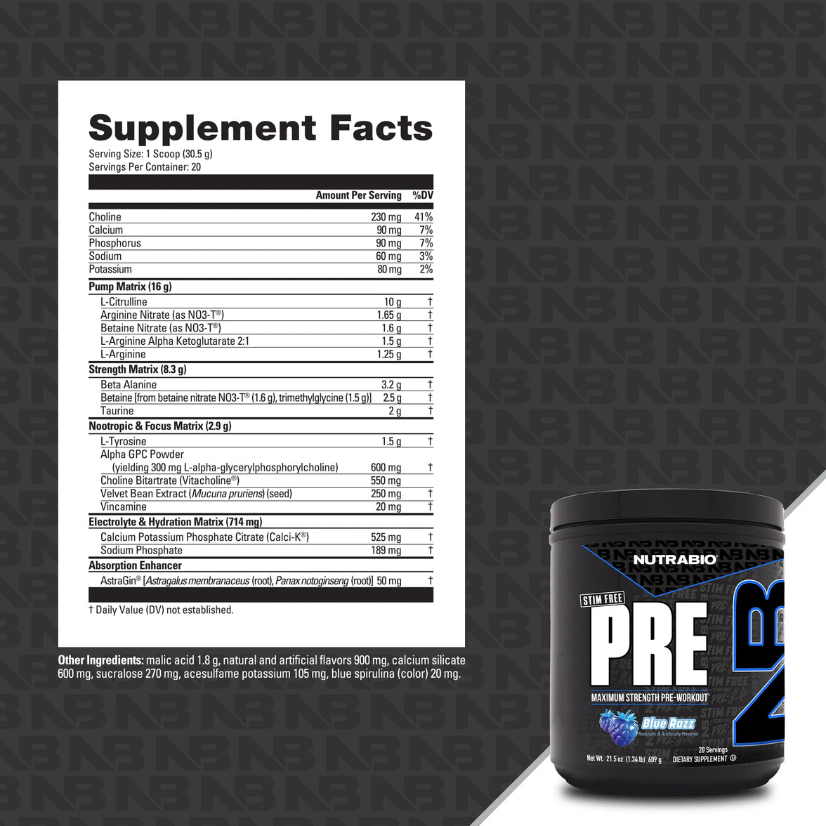NutraBio | PRE Workout Stim Free
