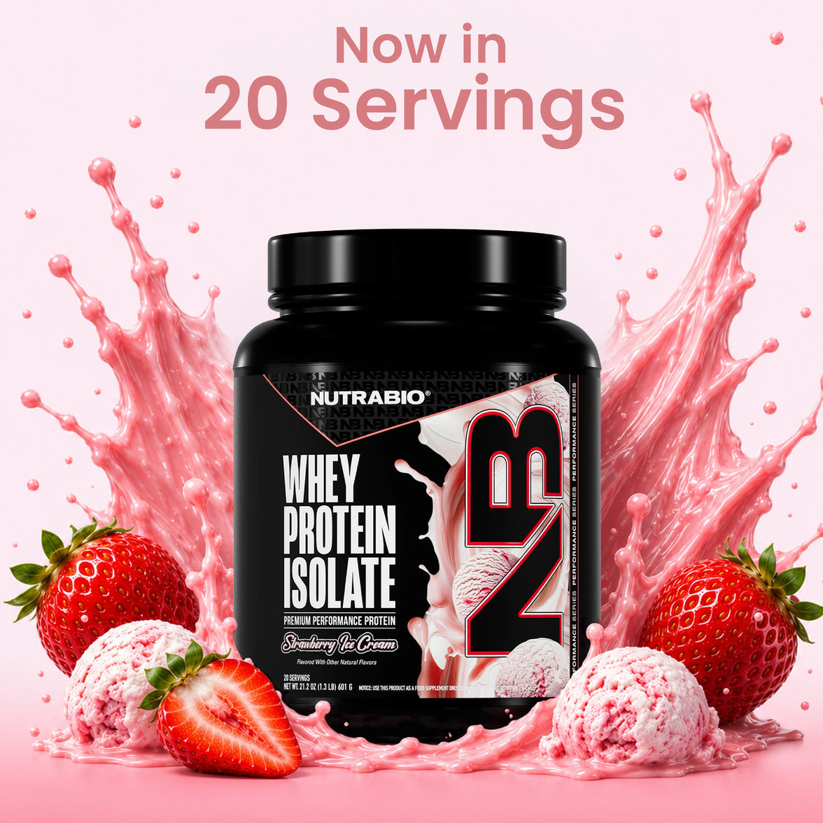 NutraBio | Whey Protein Isolate 20 SV