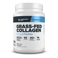 Transparent Labs Grass-Fed Collagen supplement container on a white background