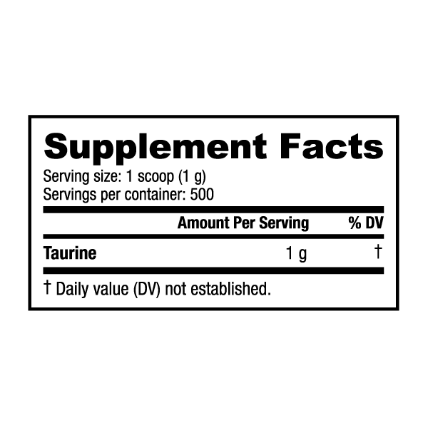 Taurine Powder 500g Max Muscle Orlando
