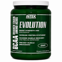 Intek Evolution BCAA supplement container on a white background