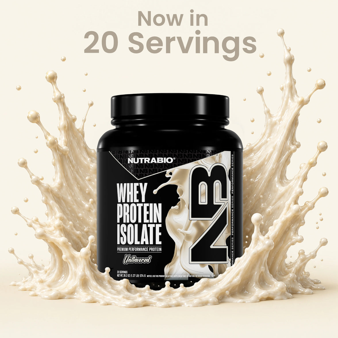 NutraBio | Whey Protein Isolate 20 SV